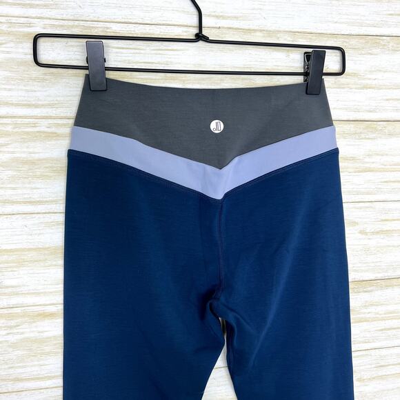 Doverist NWT The Cut Outs Legging Deep Turquoise and Dark Blue - Picture 6 of 9